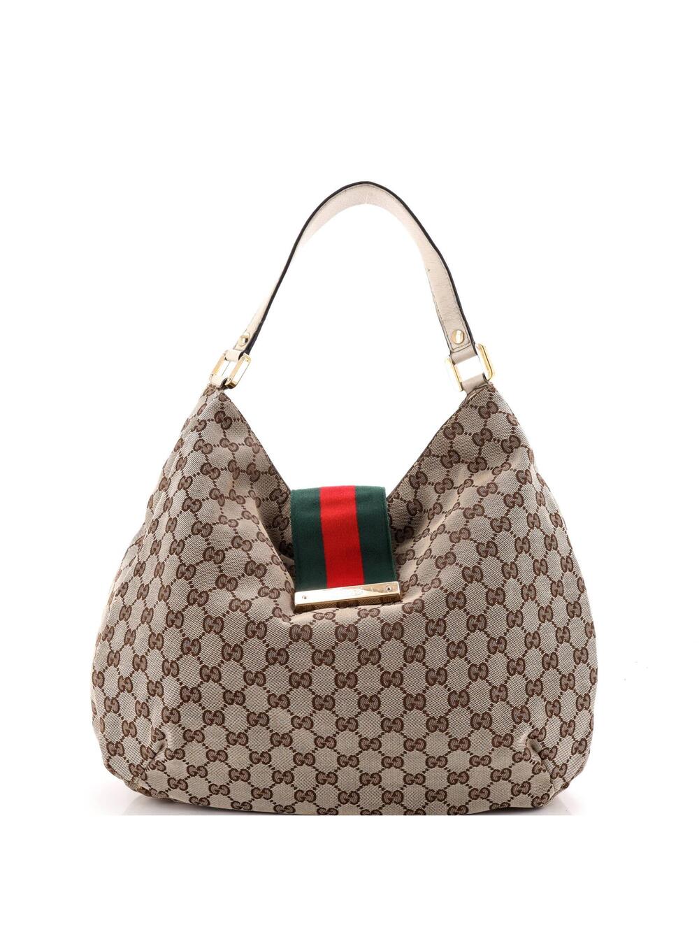 Gucci New Ladies Web Hobo Gg Canvas #349532G11B